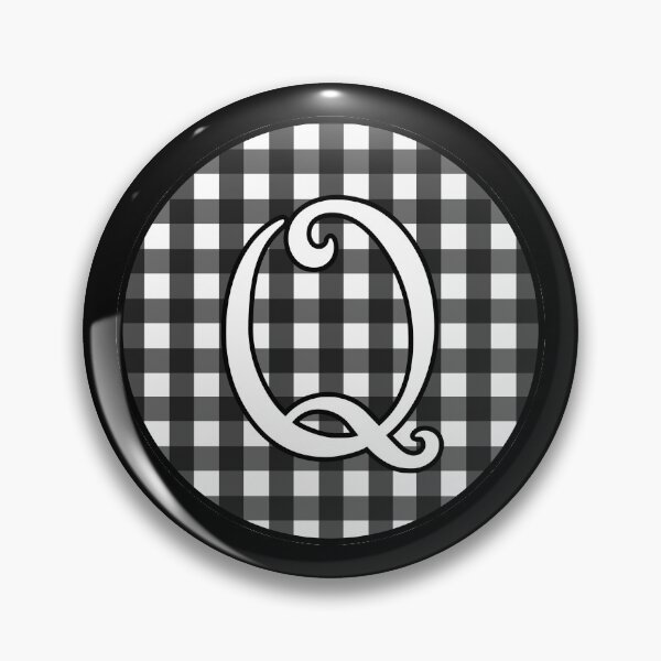 Item preview, Letter 'Q' Black and White Gingham Circle Monogram designed and sold by Bumblefuzzies.