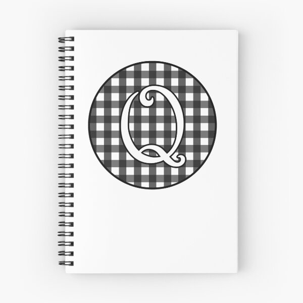 Item preview, Letter 'Q' Black and White Gingham Circle Monogram designed and sold by Bumblefuzzies.