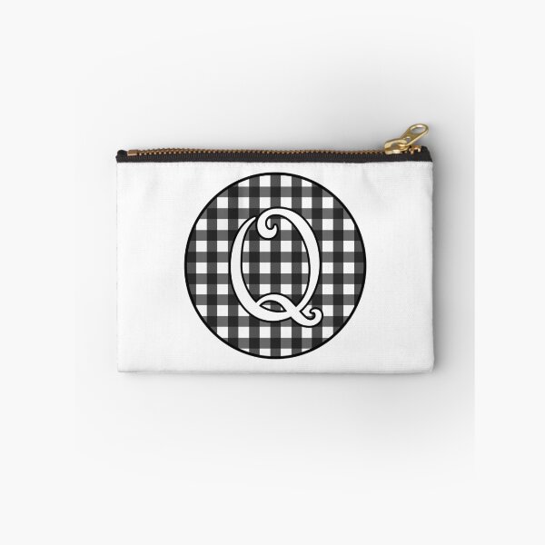 Artikelvorschau, Buchstabe 'Q' Schwarzweiss-Gingham-Kreis-Monogramm entworfen und verkauft von Bumblefuzzies.