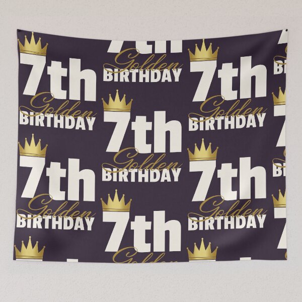 Item preview, Kids 7th Golden Birthday Year Age Crown print designed and sold by doodabobs.