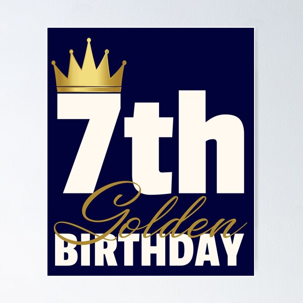 Item preview, Kids 7th Golden Birthday Year Age Crown print designed and sold by doodabobs.