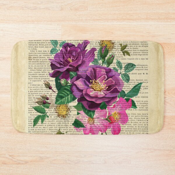 Item preview, Botanical print, on old book page - dog rose designed and sold by Red Witch Art.