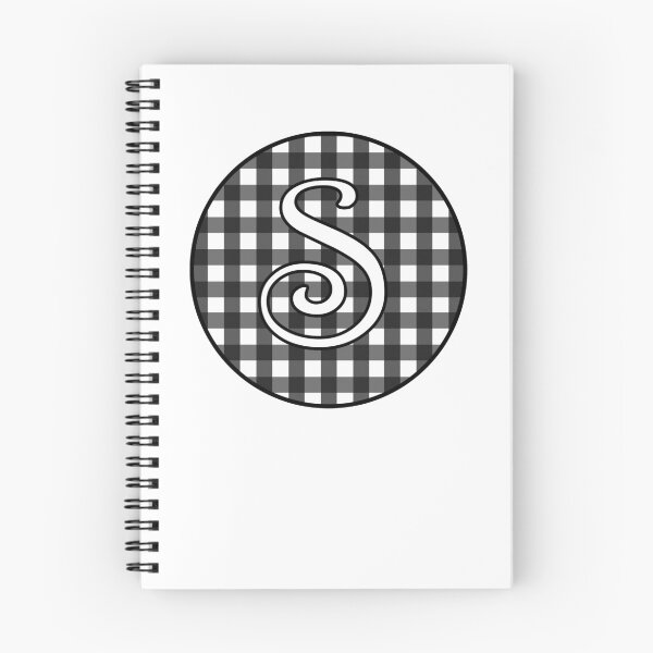 Item preview, Letter 'S' Black and White Gingham Circle Monogram designed and sold by Bumblefuzzies.