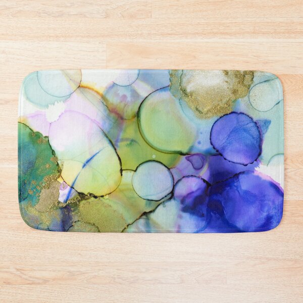 Item preview, Blue green and white abstract ink painting   designed and sold by Sue Zipkin.