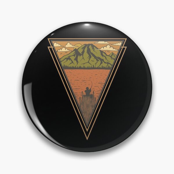 Item preview, Fishing in Lake Under Mountains designed and sold by JupiterCyclops.