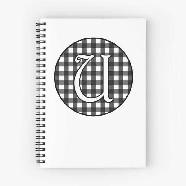 Artikelvorschau, Buchstabe 'U' Schwarzweiss-Gingham-Kreis-Monogramm entworfen und verkauft von Bumblefuzzies.