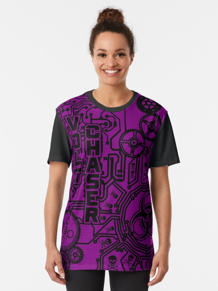Alternate view of Volt Chaser (purple) Graphic T-Shirt