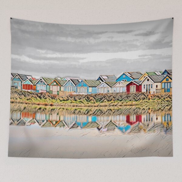 Item preview, Beach Houses, Mudeford Sandbank, UK designed and sold by Marlene Watson-Hall.