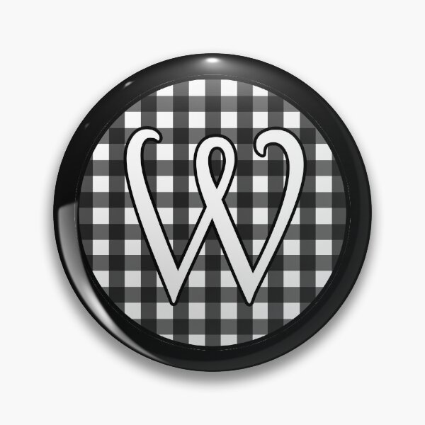 Item preview, Letter 'W' Black and White Gingham Circle Monogram designed and sold by Bumblefuzzies.