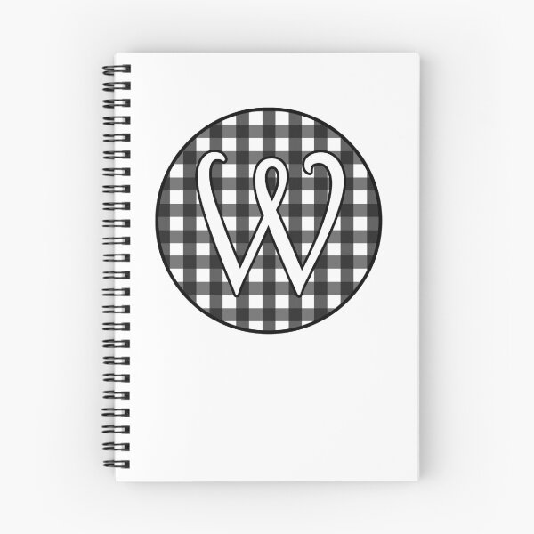 Item preview, Letter 'W' Black and White Gingham Circle Monogram designed and sold by Bumblefuzzies.