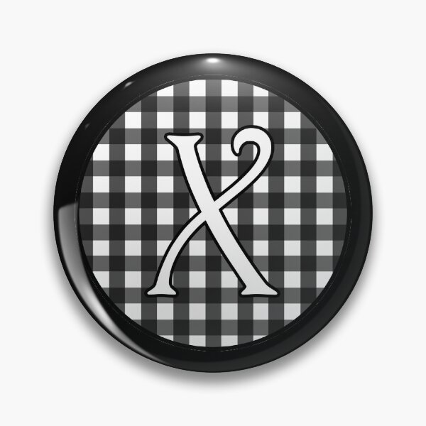 Item preview, Letter 'X' Black and White Gingham Circle Monogram designed and sold by Bumblefuzzies.