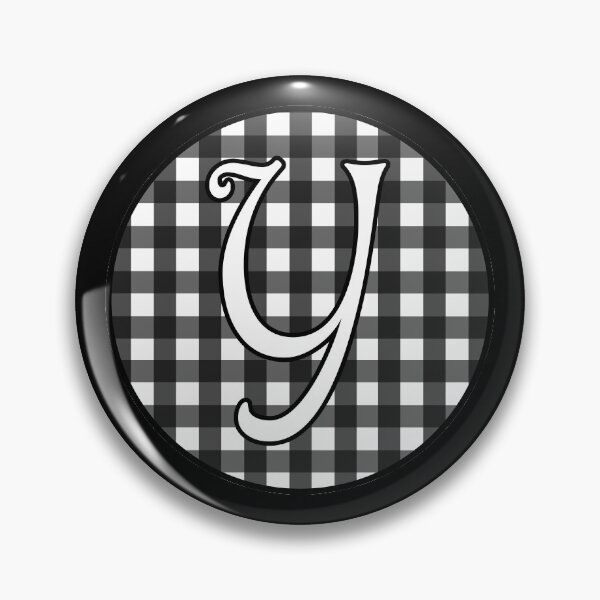 Item preview, Letter 'Y' Black and White Gingham Circle Monogram designed and sold by Bumblefuzzies.
