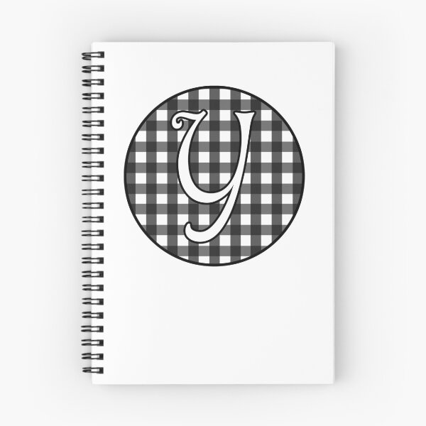Item preview, Letter 'Y' Black and White Gingham Circle Monogram designed and sold by Bumblefuzzies.