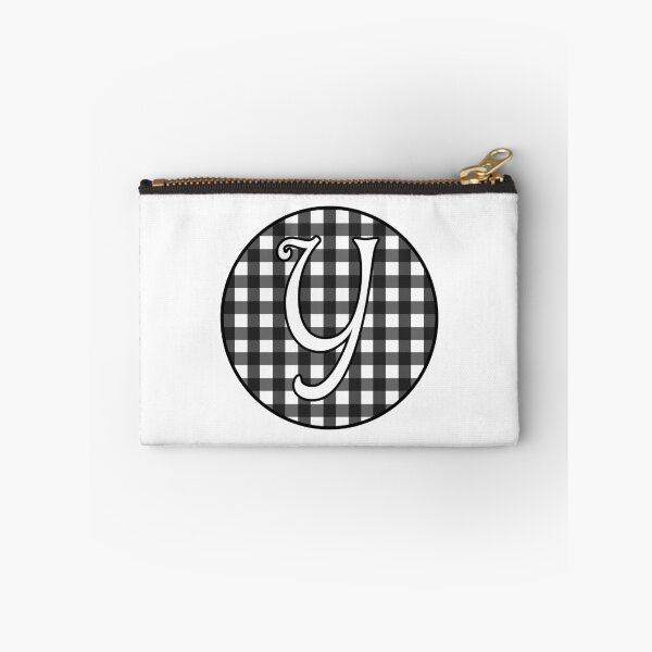 Item preview, Letter 'Y' Black and White Gingham Circle Monogram designed and sold by Bumblefuzzies.