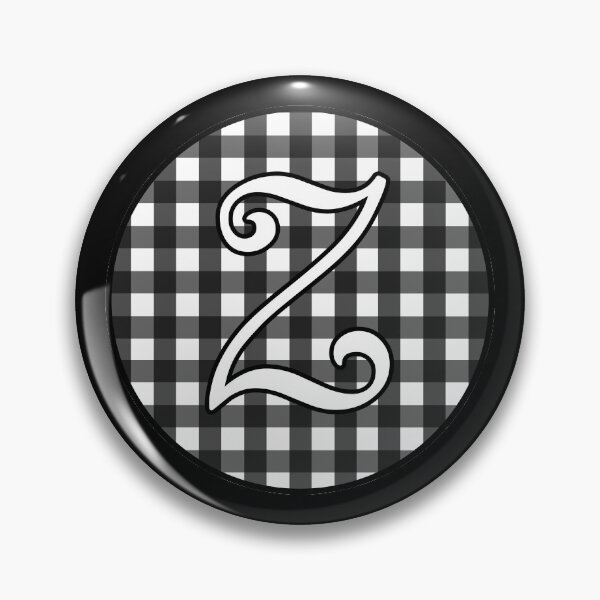 Item preview, Letter 'Z' Black and White Gingham Circle Monogram designed and sold by Bumblefuzzies.