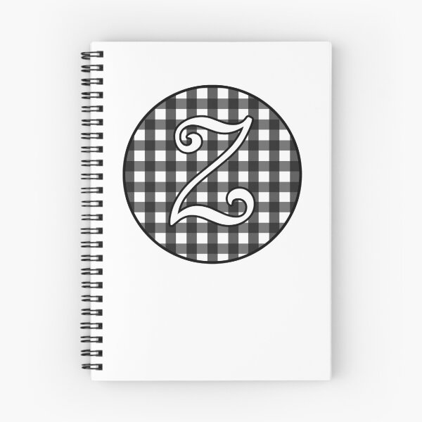 Item preview, Letter 'Z' Black and White Gingham Circle Monogram designed and sold by Bumblefuzzies.