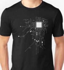 CPU Computer Heart White Unisex T-Shirt