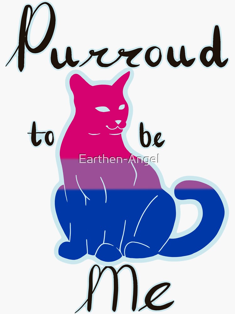 Purroud To Be Me Bi Pride Cat Sticker For Sale By Earthen Angel Redbubble 2807