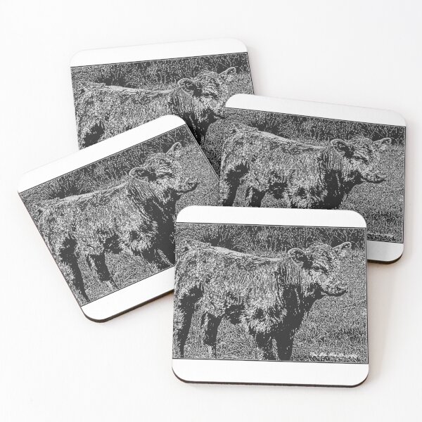 Item preview, COW ART BLACK CALF  VINTAGE LOOK  designed and sold by Opalbluerose.