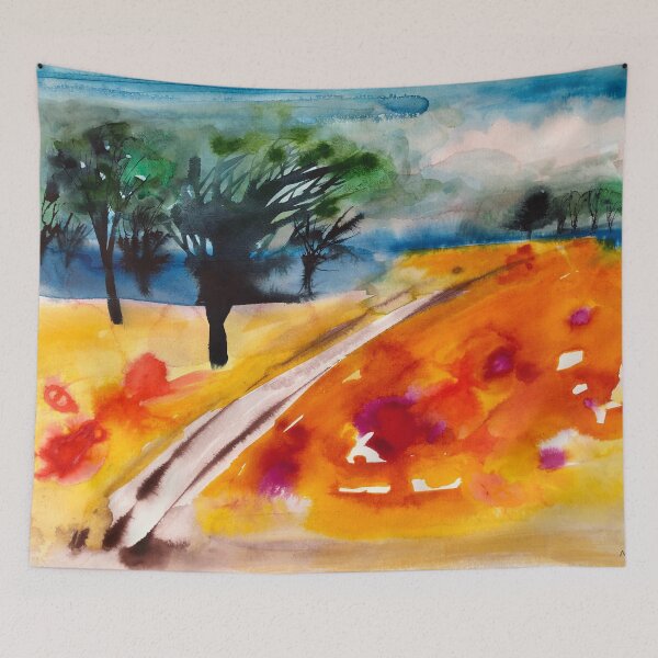 Item preview, yellow field designed and sold by Marianna Tankelevich.