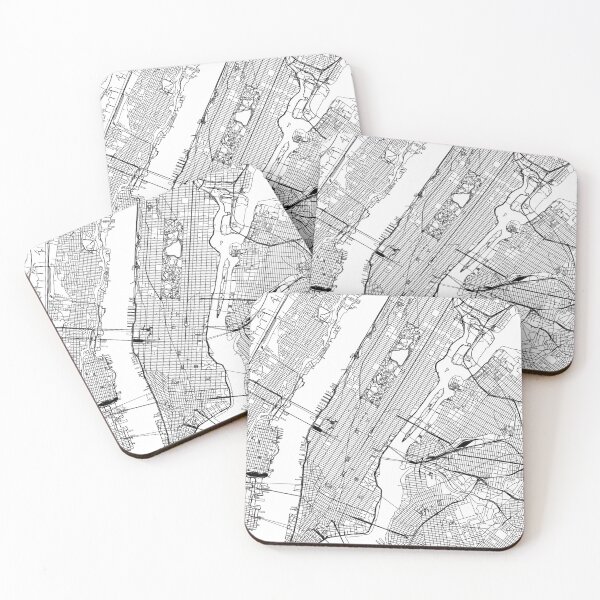 Item preview, Manhatten White Map designed and sold by multiplicitymap.