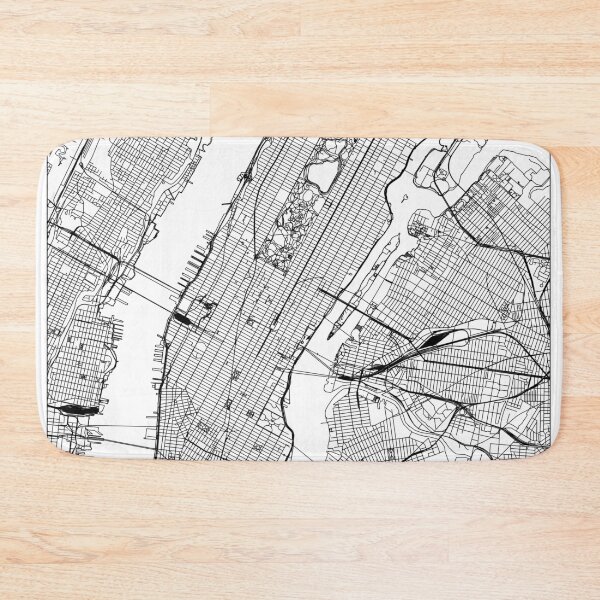 Item preview, Manhatten White Map designed and sold by multiplicitymap.