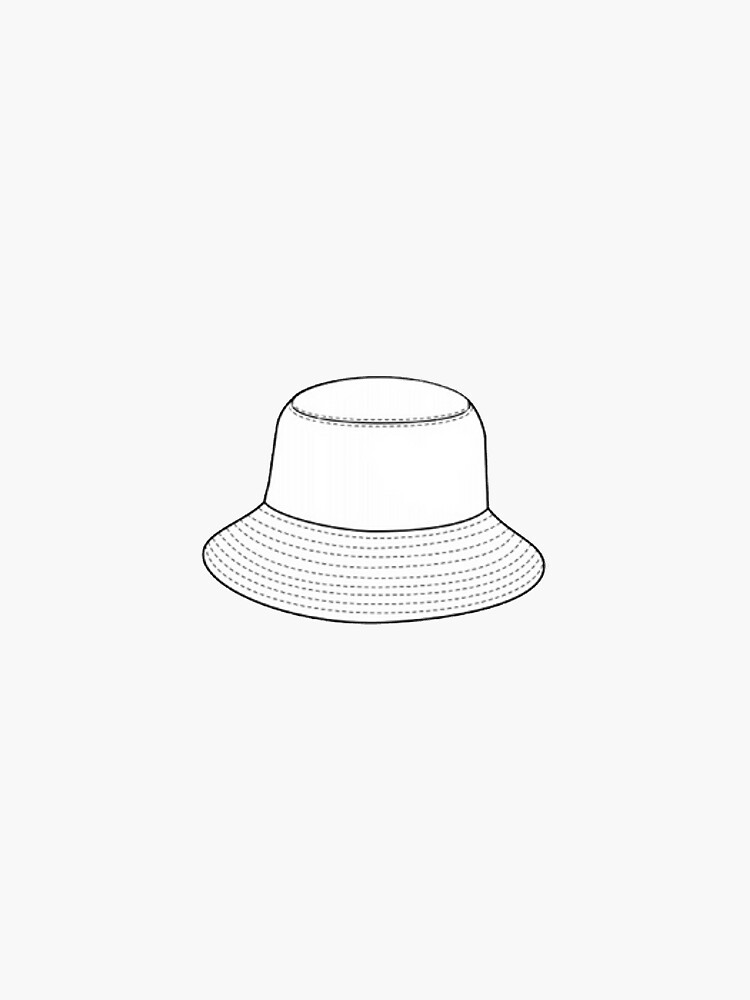 "White Bucket Hat Vsco Sticker Design" Sticker by laurencude Redbubble