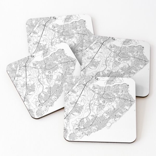 Item preview, Staten Island White Map designed and sold by multiplicitymap.