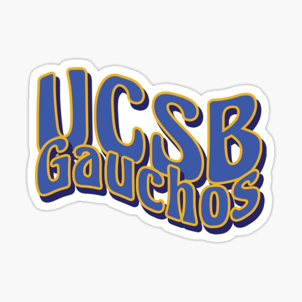 Item preview, UCSB Wavy Retro Hippie 60s Gauchos Isla Vista Sticker designed and sold by teewoody.