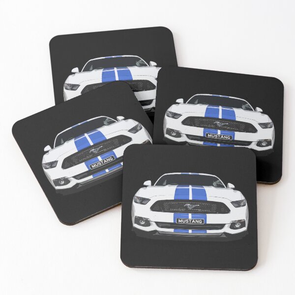Aperçu de l'œuvre Mustang bleu et blanc créée et vendue par radestilo.