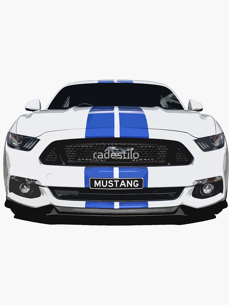Thumbnail 3 of 3, Sticker, Mustang Blue and White designed and sold by radestilo.