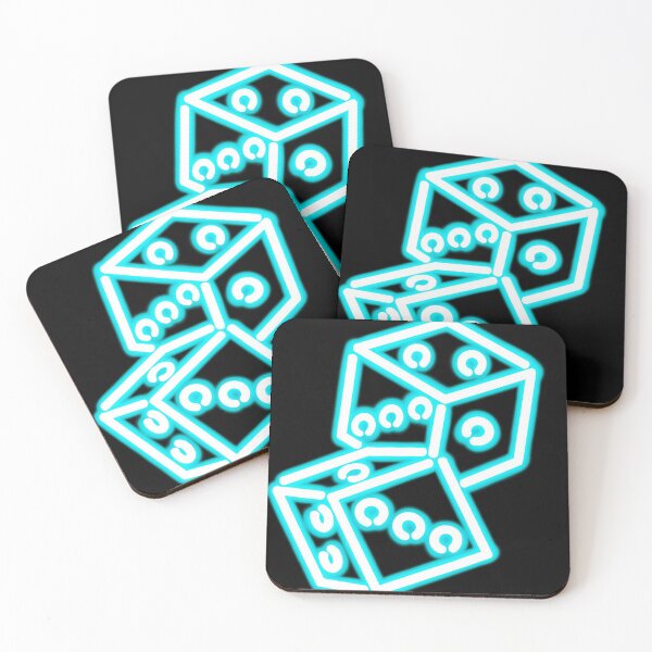 Item preview, Neon light blue dice lights doodle designed and sold by sraj3817.