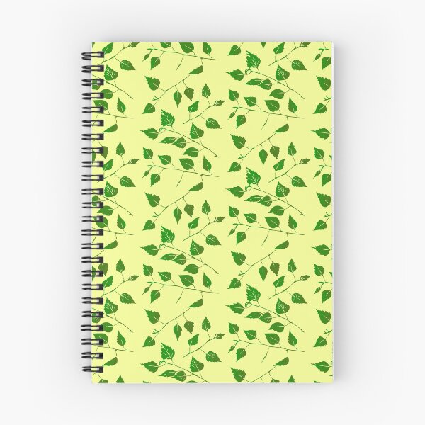Item preview, Birch Tree Leaf and Stem Forest Pattern (on pale yellow) designed and sold by Davey's Designs.