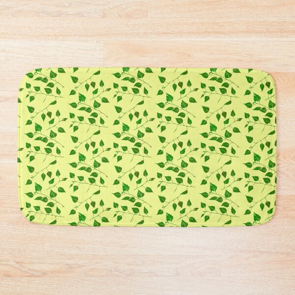 Item preview, Birch Tree Leaf and Stem Forest Pattern (on pale yellow) designed and sold by Davey's Designs.
