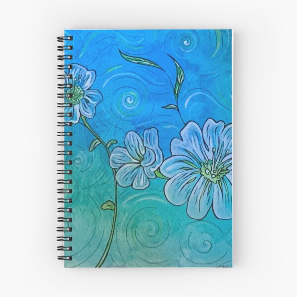 Item preview, Flores blancas en azul designed and sold by Michell Rosenthal.