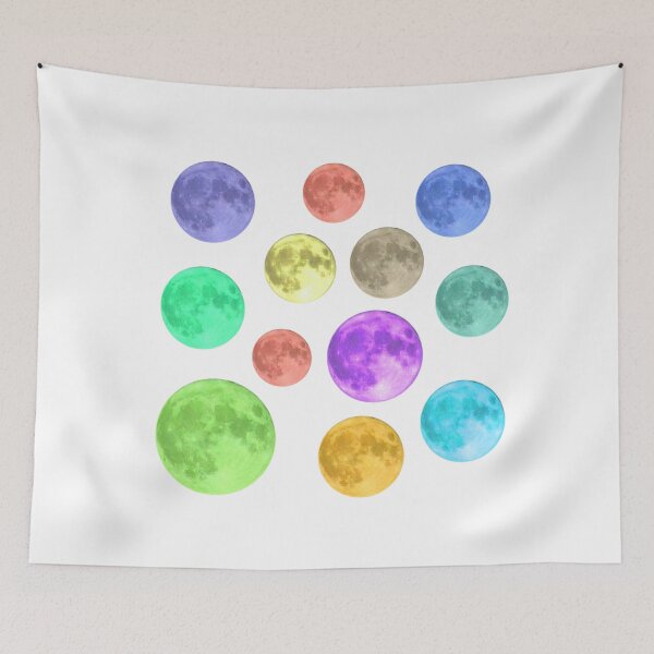 Item preview, Colourful moons designed and sold by greentiger1.