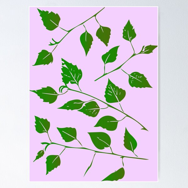 Item preview, Birch Tree Leaf and Stem Forest Pattern (on lavender) designed and sold by Davey's Designs.