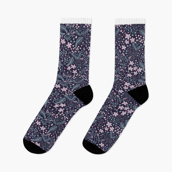 Item preview, Midnight Floral blue pink flowers designed and sold by TraveliteDesign.