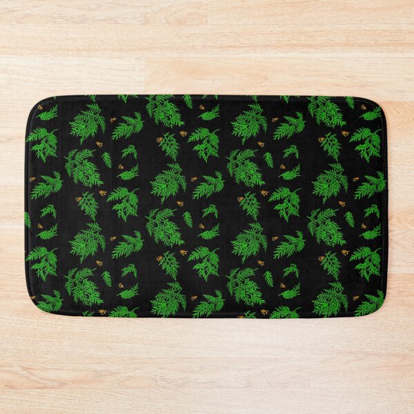 Item preview, Coniferous Cedar Leaf Pattern (on black) designed and sold by Davey's Designs.