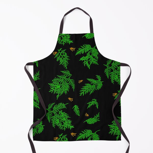 Item preview, Coniferous Cedar Leaf Pattern (on black) designed and sold by Davey's Designs.