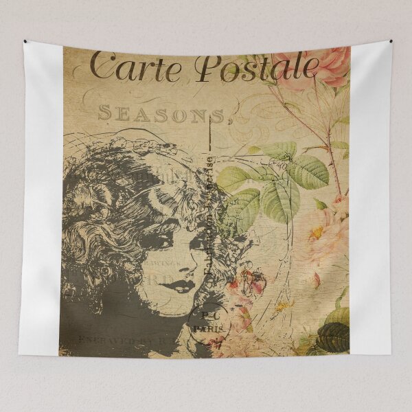 Item preview, Parisienne Showgirl Vintage Postcard Carte Postale Floral Shabby Chic Seasons designed and sold by WizardsWorld.