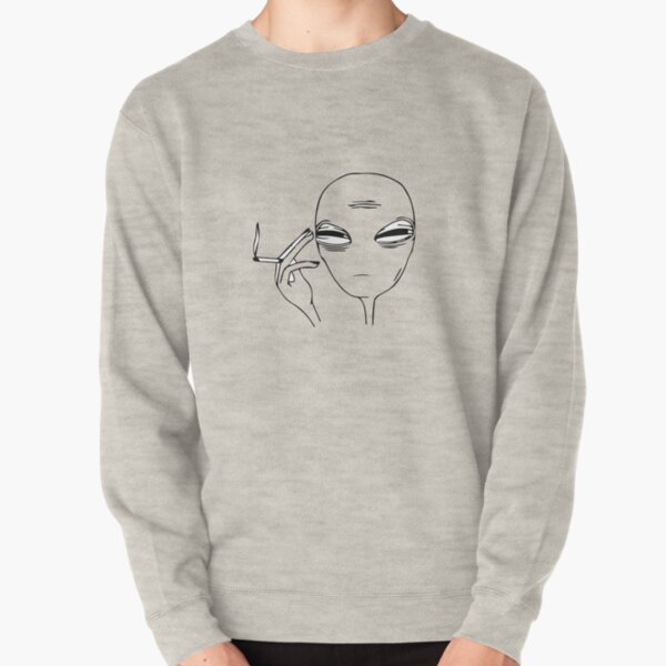 Smoking Alien Pullover Sweatshirt