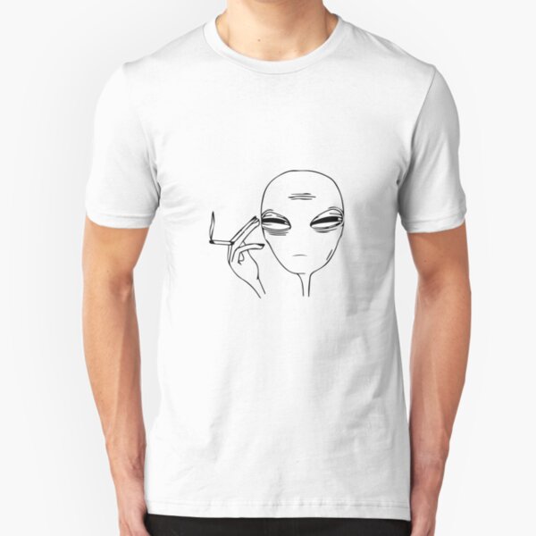 Smoking Alien Slim Fit T-Shirt