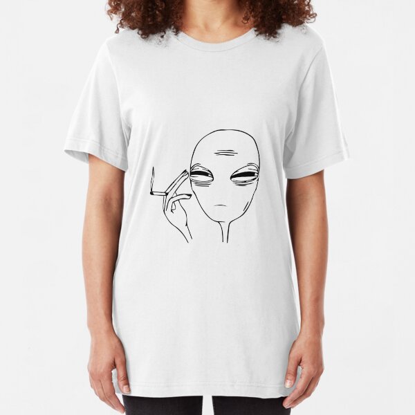 Smoking Alien Slim Fit T-Shirt