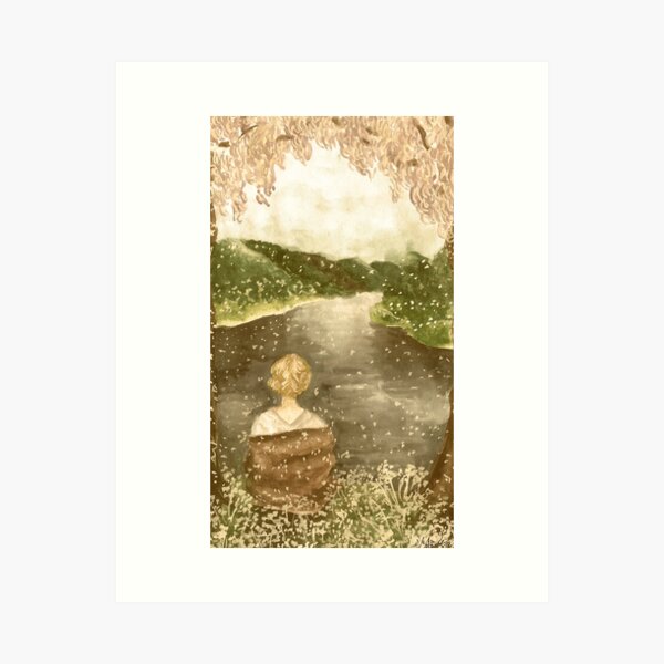the lakes by taylor swift folklore inspired watercolor painting Art Print