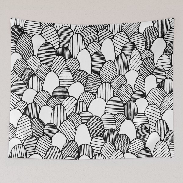 Item preview, Vieiras Rayas - Negro designed and sold by Sally Cummings.