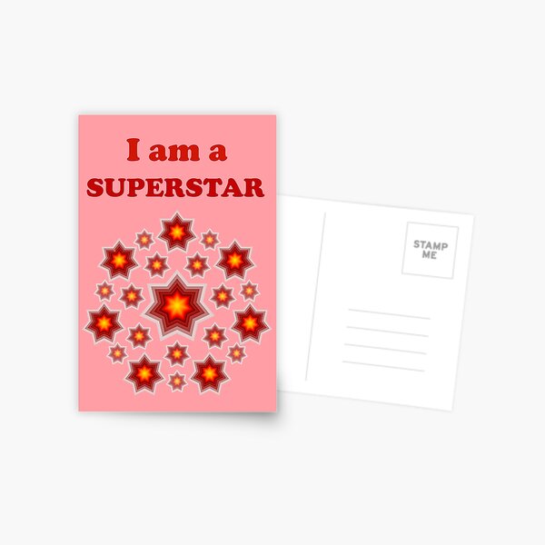 Red shining stars Postcard