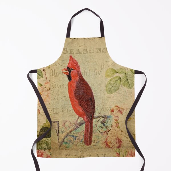 Item preview, Cardinal Bunting Bird Vintage Postcard Carte Postale Floral Shabby Chic Seasons designed and sold by WizardsWorld.