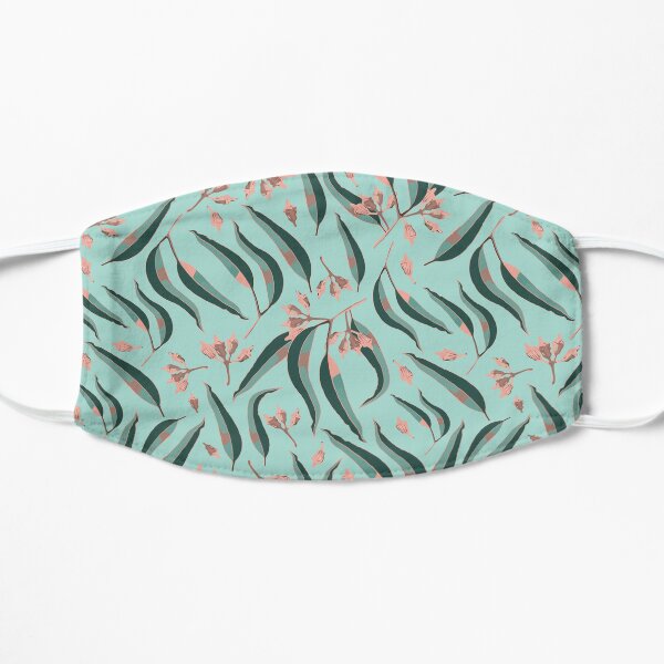 Eucalyptus Leaves and Gumnuts - Lime Green and Brown Palette Flat Mask