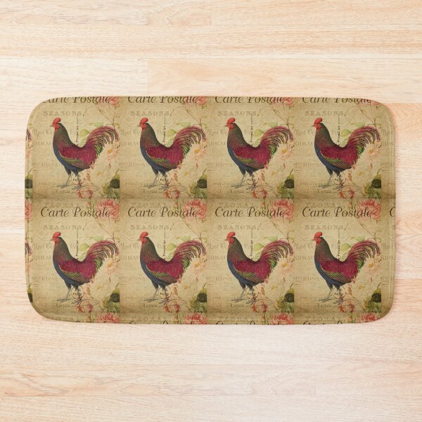 Item preview, Rainbow Rooster Cock Vintage Postcard Carte Postale Floral Shabby Chic Seasons designed and sold by WizardsWorld.